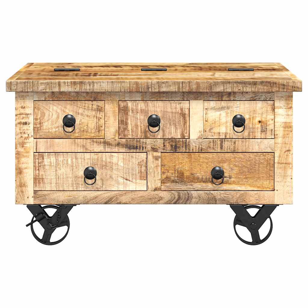 vidaXL Table basse en manguier brut 70x70x40 cm