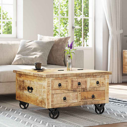 vidaXL Table basse en manguier brut 70x70x40 cm