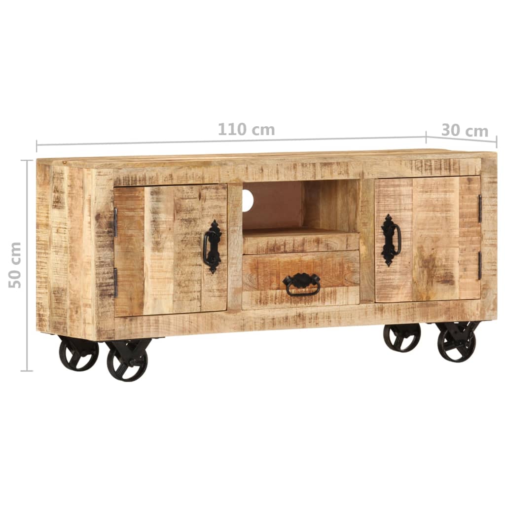 vidaXL TV-Schrank Raues Mangoholz 110x30x50 cm
