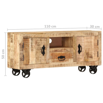 vidaXL TV-Schrank Raues Mangoholz 110x30x50 cm