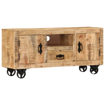vidaXL TV-Schrank Raues Mangoholz 110x30x50 cm