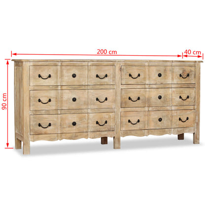 vidaXL Sideboard Massivholz Mango 200x40x90 cm