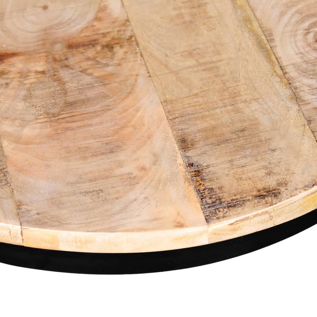 vidaXL Table basse, 2 pcs, Bois de manguier brut, Rond, 40/50 cm