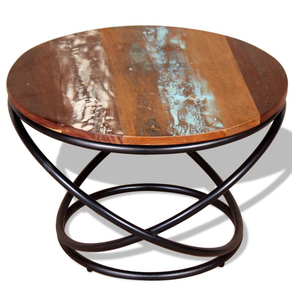 vidaXL Table basse en bois de récupération massif 60x60x40 cm