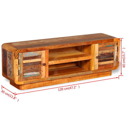 vidaXL Meuble TV en bois de récupération massif 120x30x40 cm
