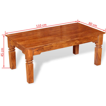 vidaXL Table basse en bois massif 110x60x45 cm