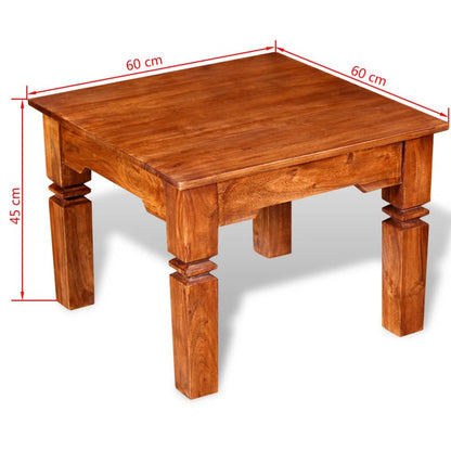 vidaXL Table basse en bois massif 60x60x45 cm