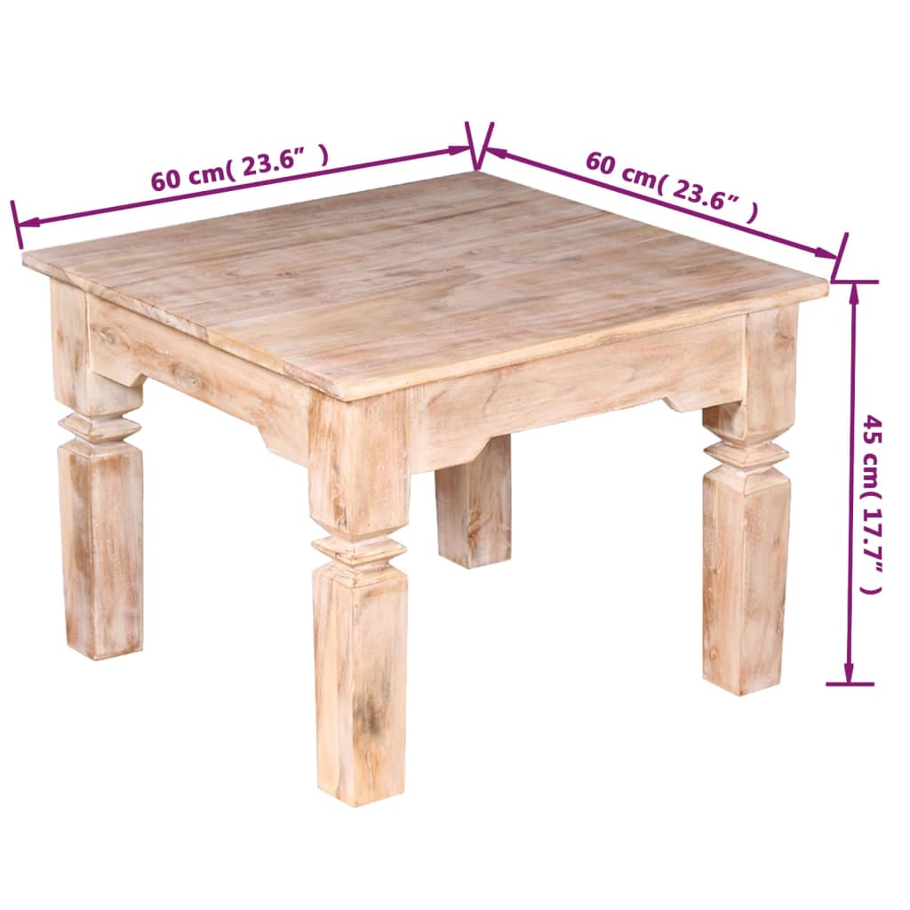 vidaXL Table basse en bois d'acacia 60x60x45 cm