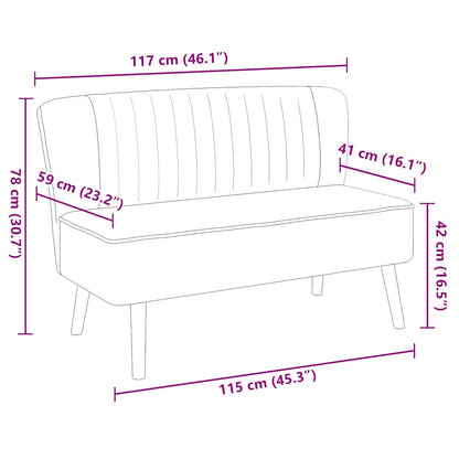 vidaXL Sofa Stoff 117x55,5x77 cm Hellgrau