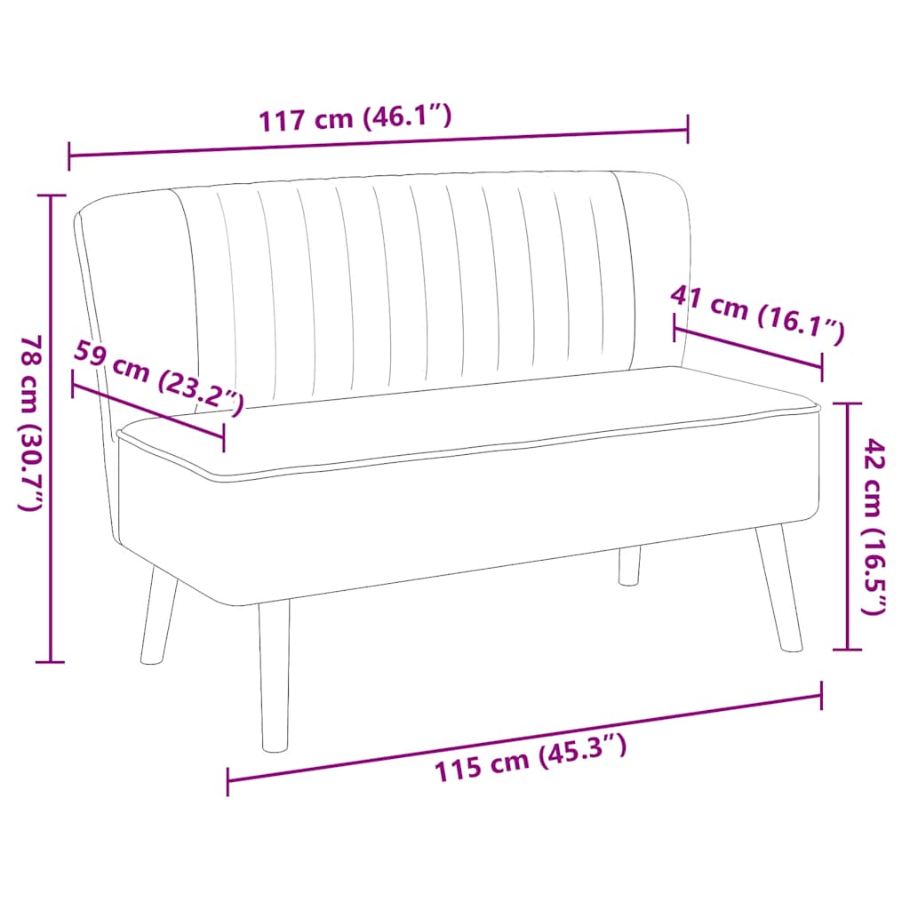 vidaXL Sofa Stoff 117x55,5x77 cm Blau