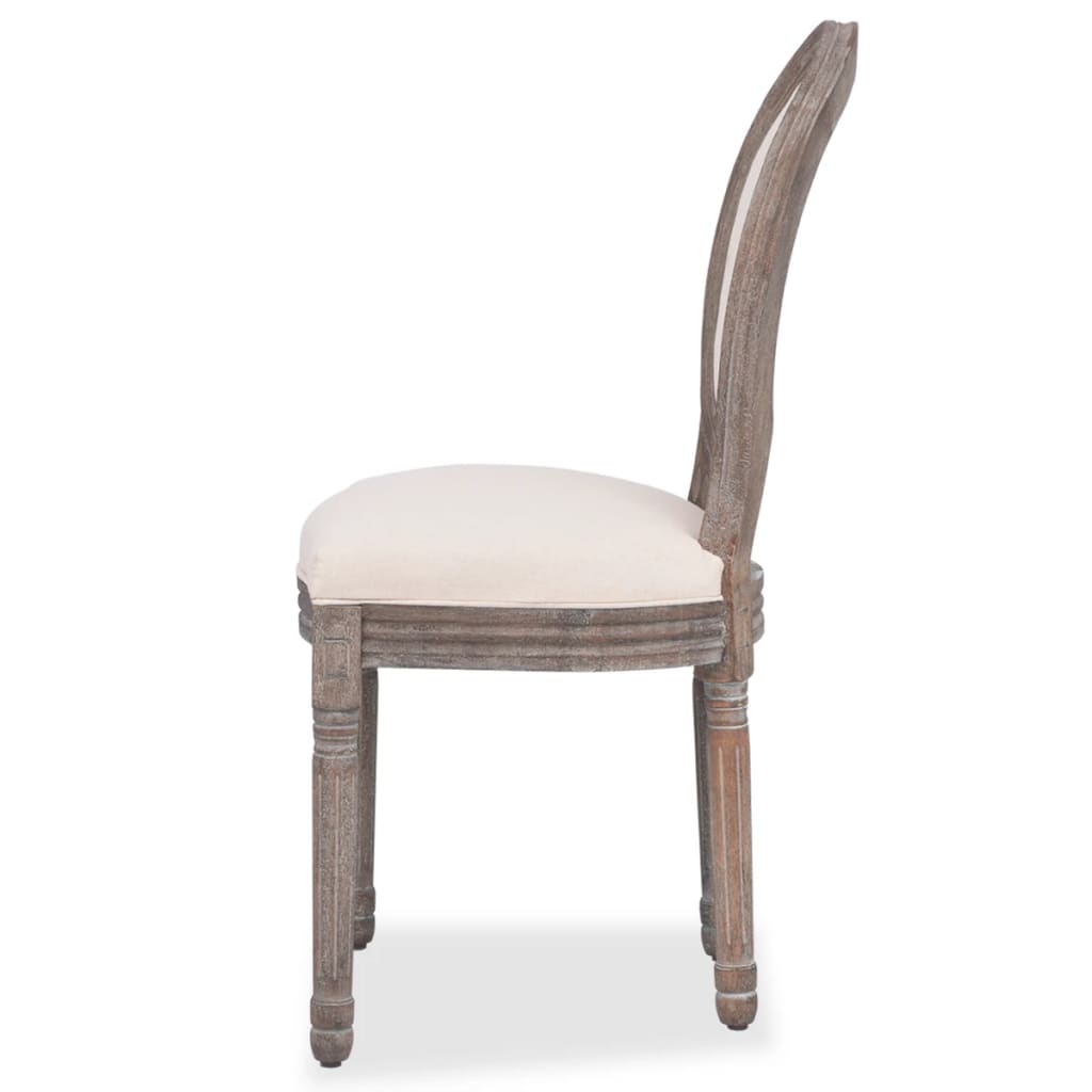 vidaXL Chaises de salle à manger 2 pcs Crème Tissu