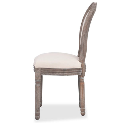 vidaXL Chaises de salle à manger 2 pcs Crème Tissu