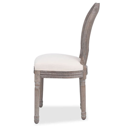 vidaXL Chaises de salle à manger 4 pcs Crème Tissu