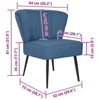 vidaXL Cocktailsessel Blau Stoff