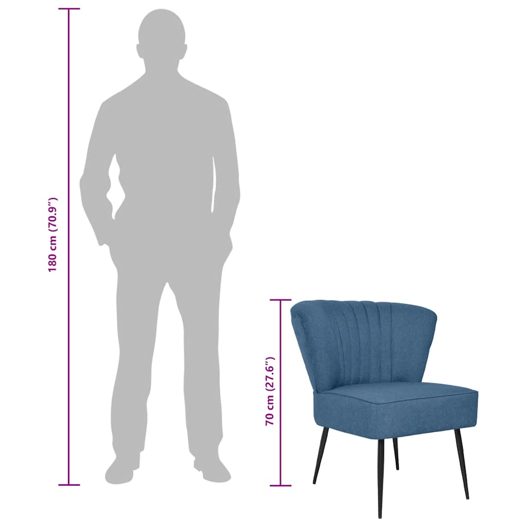 vidaXL Cocktailsessel Blau Stoff