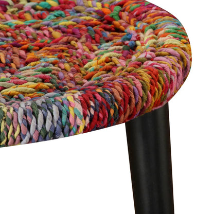vidaXL Lot de 2 tables basses avec détails Chindi multicolores