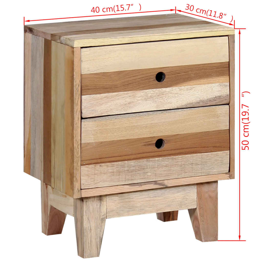 vidaXL Chevet en bois de récupération massif