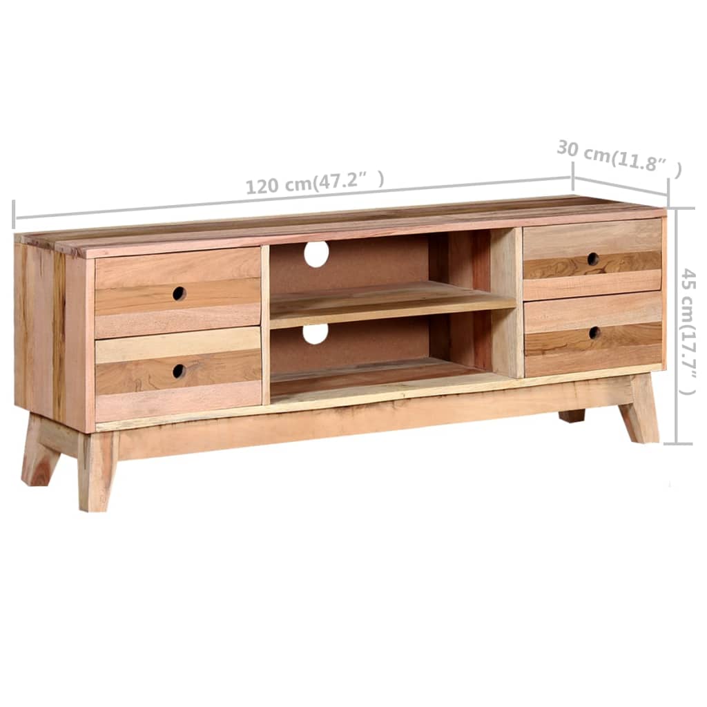 Meuble TV vidaXL en bois de récupération massif