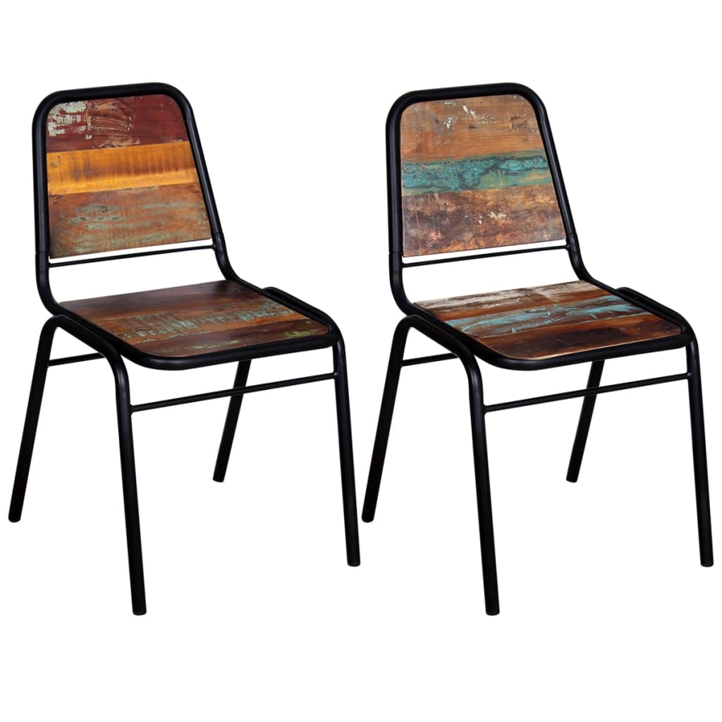 vidaXL Chaises de salle à manger 2 pcs. Bois de récupération massif