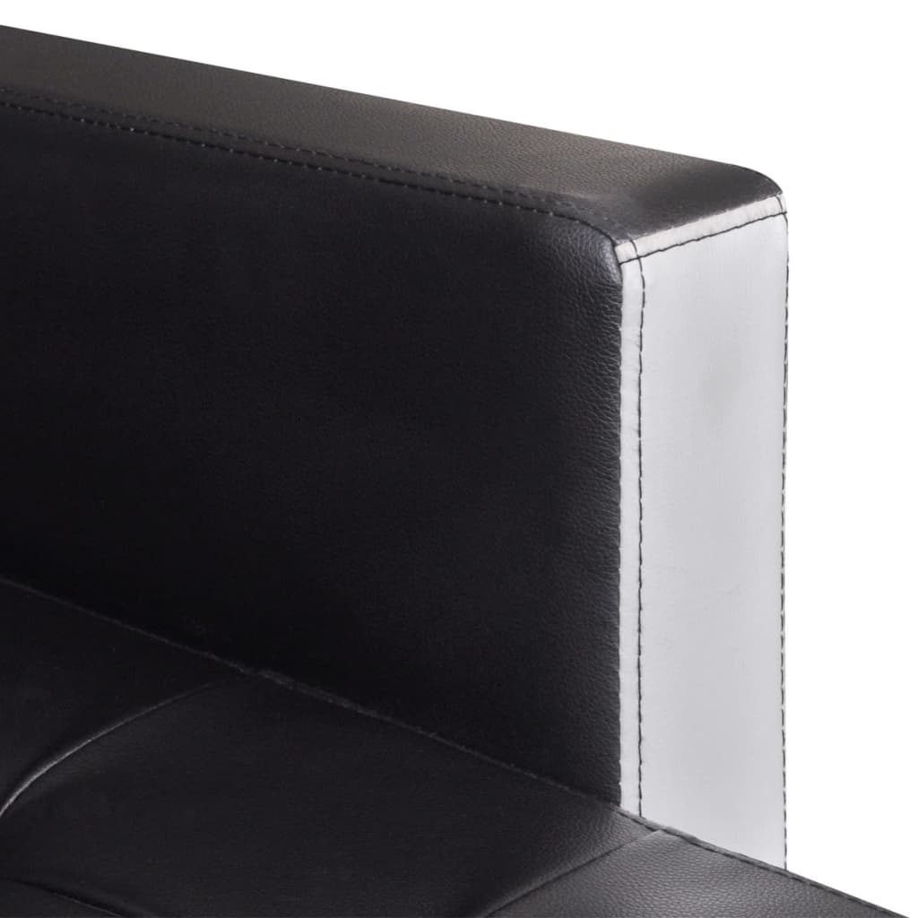 vidaXL Schlafsofa L-Form Kunstleder Schwarz