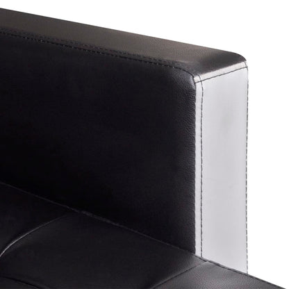 vidaXL Schlafsofa L-Form Kunstleder Schwarz
