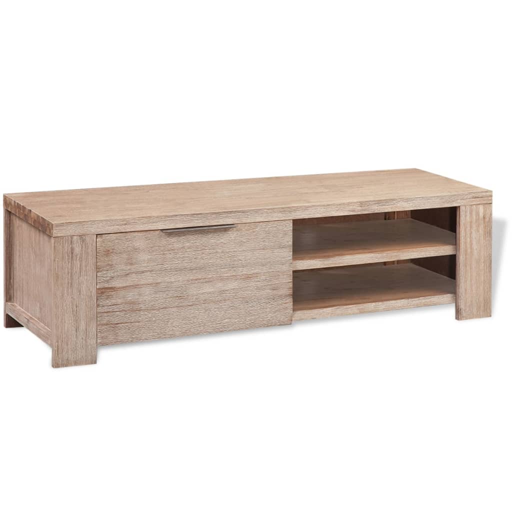 Meuble TV vidaXL en bois d'acacia massif brossé 140x38x40 cm
