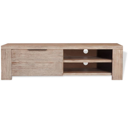 Meuble TV vidaXL en bois d'acacia massif brossé 140x38x40 cm