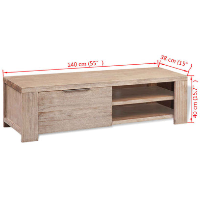 Meuble TV vidaXL en bois d'acacia massif brossé 140x38x40 cm