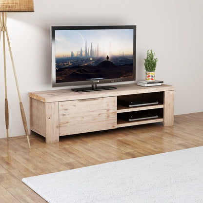 Meuble TV vidaXL en bois d'acacia massif brossé 140x38x40 cm