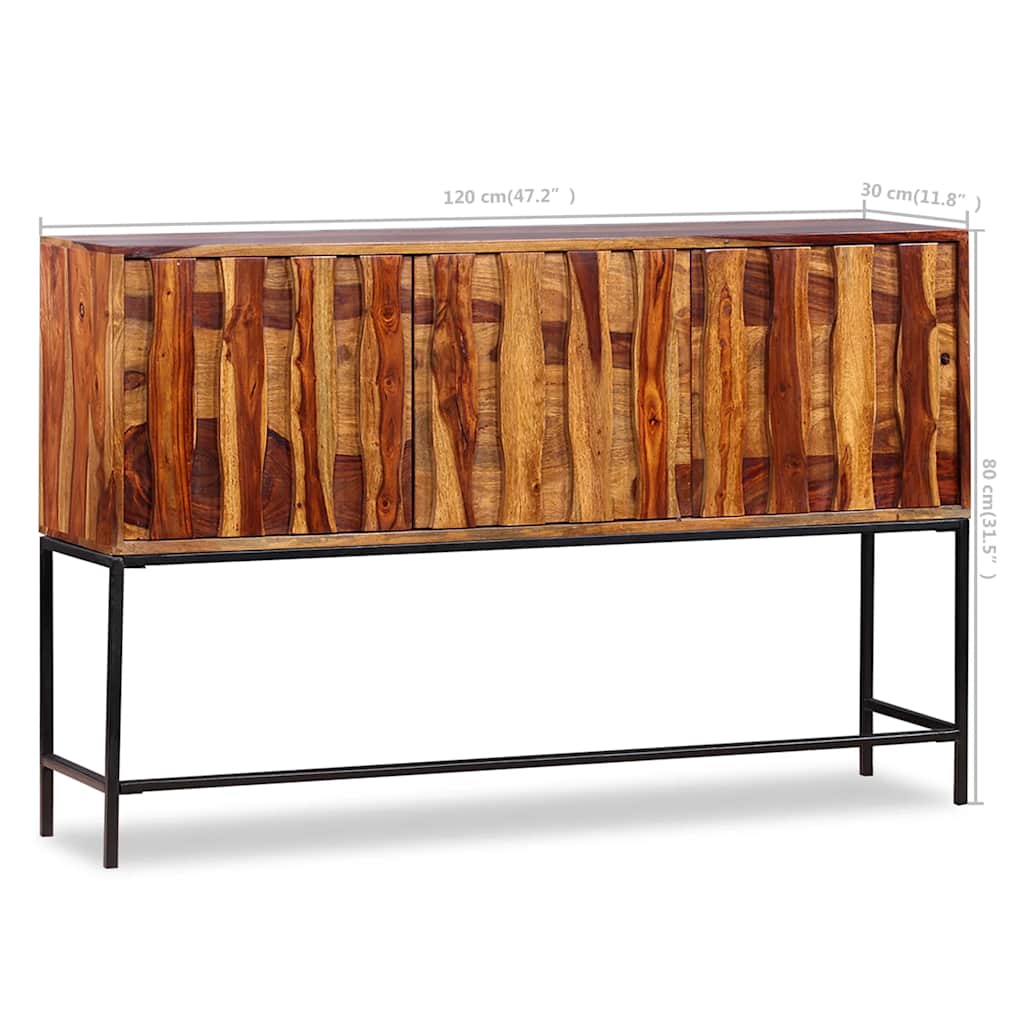 vidaXL Sideboard Massivholz Akazie 120x30x80 cm