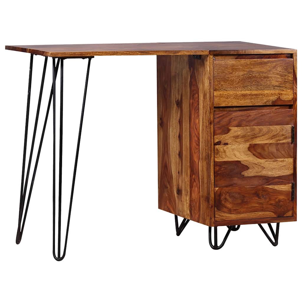 vidaXL Schreibtisch mit 1 Schublade und 1 Schrank Massivholz Akazie