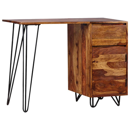vidaXL Schreibtisch mit 1 Schublade und 1 Schrank Massivholz Akazie