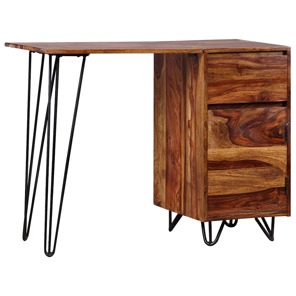vidaXL Schreibtisch mit 1 Schublade und 1 Schrank Massivholz Akazie
