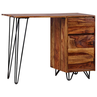 vidaXL Schreibtisch mit 1 Schublade und 1 Schrank Massivholz Akazie