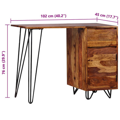 vidaXL Schreibtisch mit 1 Schublade und 1 Schrank Massivholz Akazie