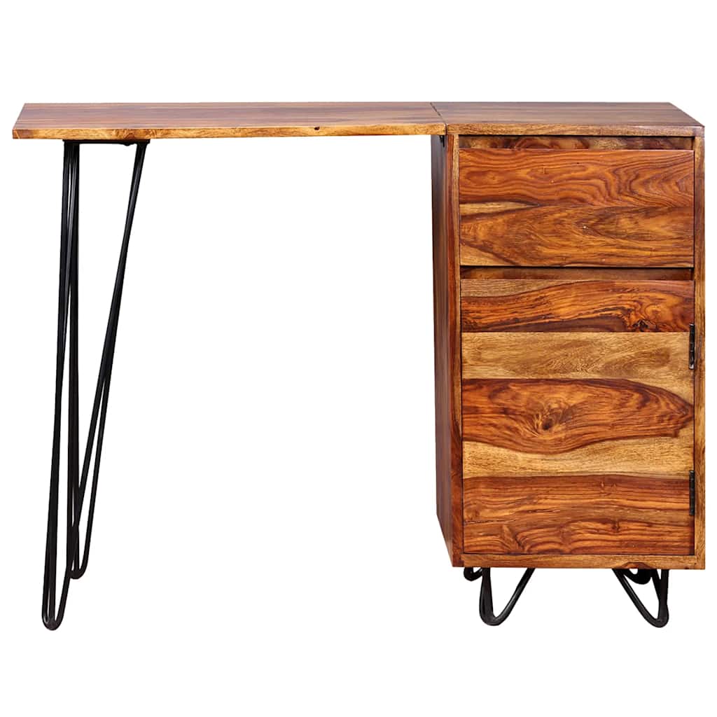 vidaXL Schreibtisch mit 1 Schublade und 1 Schrank Massivholz Akazie