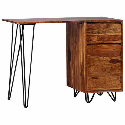 vidaXL Schreibtisch mit 1 Schublade und 1 Schrank Massivholz Akazie