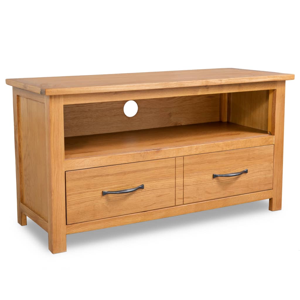 Meuble TV vidaXL 90x35x48 cm en bois de chêne massif