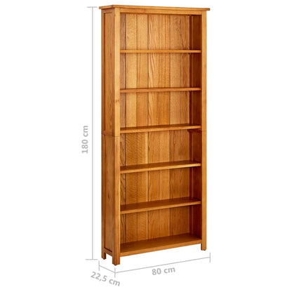 vidaXL Bibliothèque 6 casiers 80x22,5x180 cm Bois massif de chêne