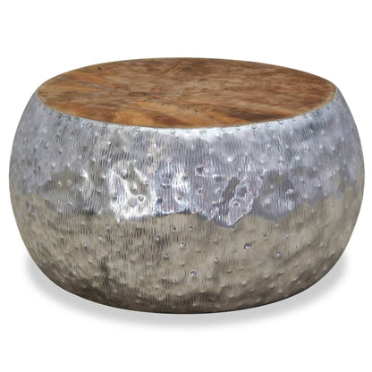 vidaXL Table basse aluminium teck 60x60x30 cm