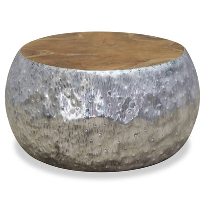 vidaXL Table basse aluminium teck 60x60x30 cm