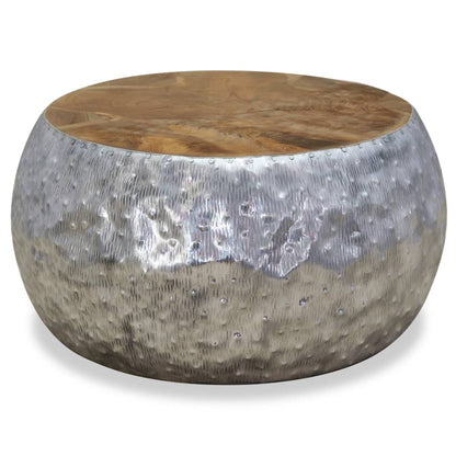vidaXL Table basse aluminium teck 60x60x30 cm