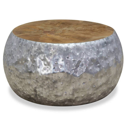 vidaXL Table basse aluminium teck 60x60x30 cm