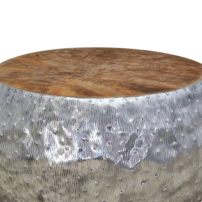 vidaXL Table basse aluminium teck 60x60x30 cm