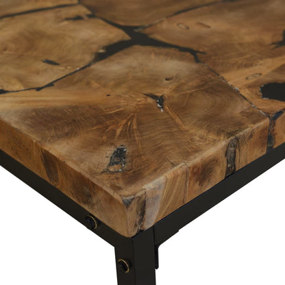 vidaXL Table basse en teck et résine 60x60x40 cm