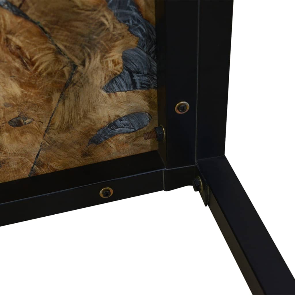 vidaXL Table basse en teck et résine 60x60x40 cm