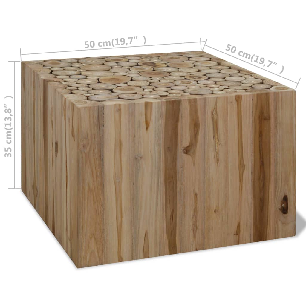 vidaXL Table basse en teck 50x50x35 cm