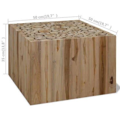 vidaXL Table basse en teck 50x50x35 cm