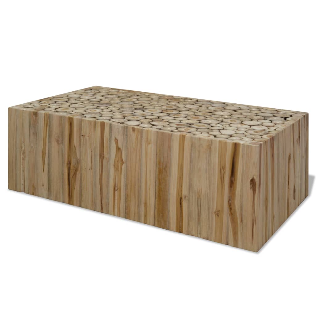 vidaXL Table basse en teck massif 90 x 50 x 30 cm