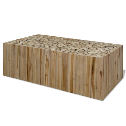 vidaXL Table basse en teck massif 90 x 50 x 30 cm